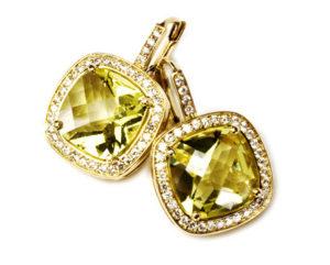Lemon Citrine Halo Earrings - Dominion Jewelers